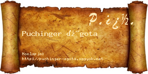 Puchinger Ágota névjegykártya