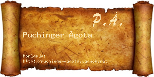 Puchinger Ágota névjegykártya